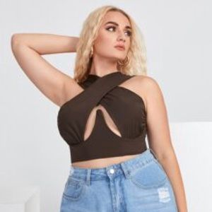 Shein Crisscross Wrap Crop Top